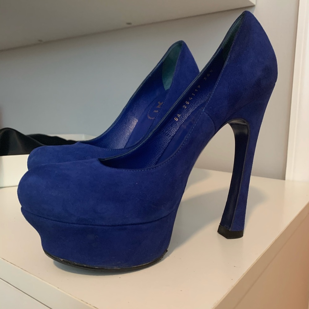 YSL COBALT BLUE HEELS - Picture 5 of 9